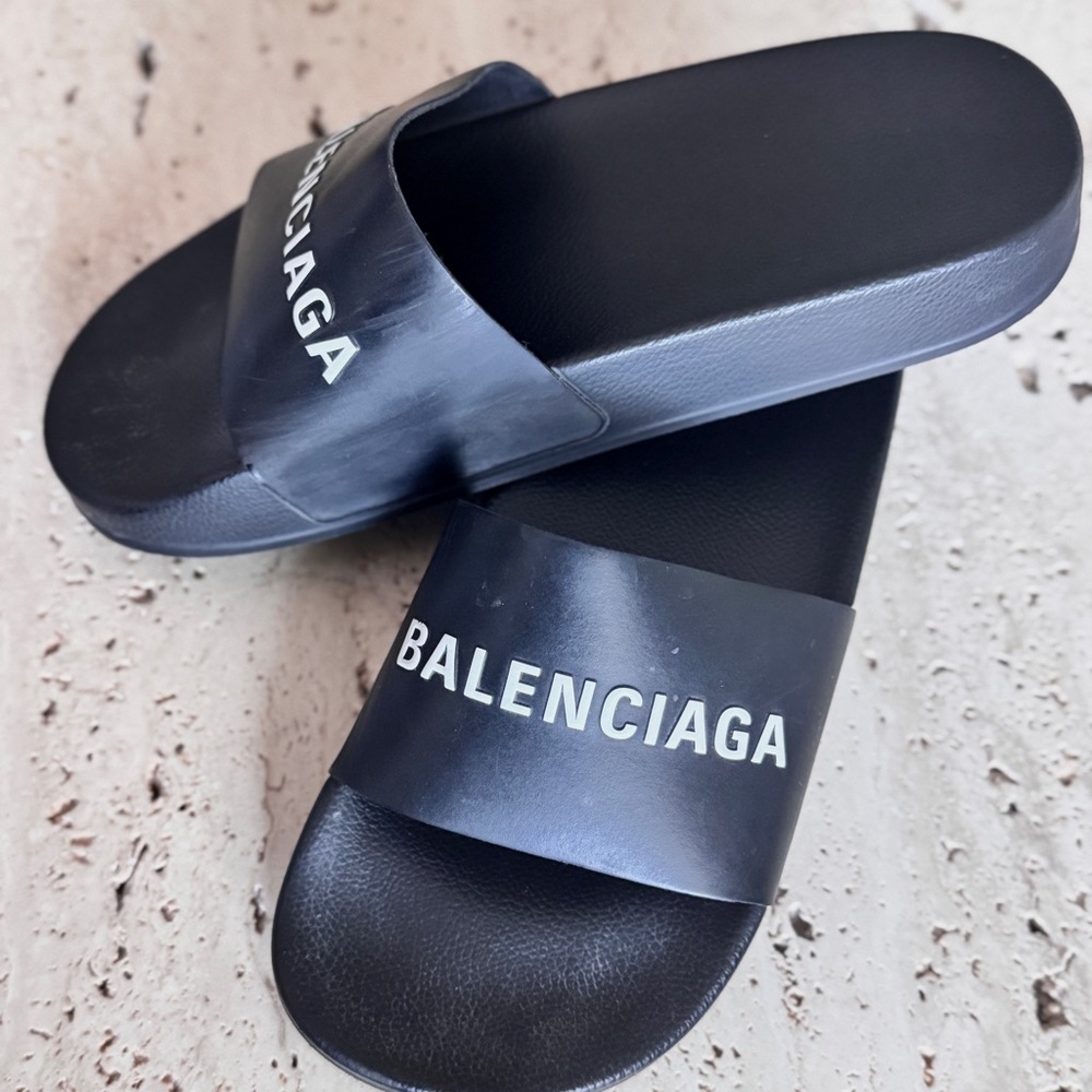 Balenciaga Kids Black Slide Sandals Summer Shoes